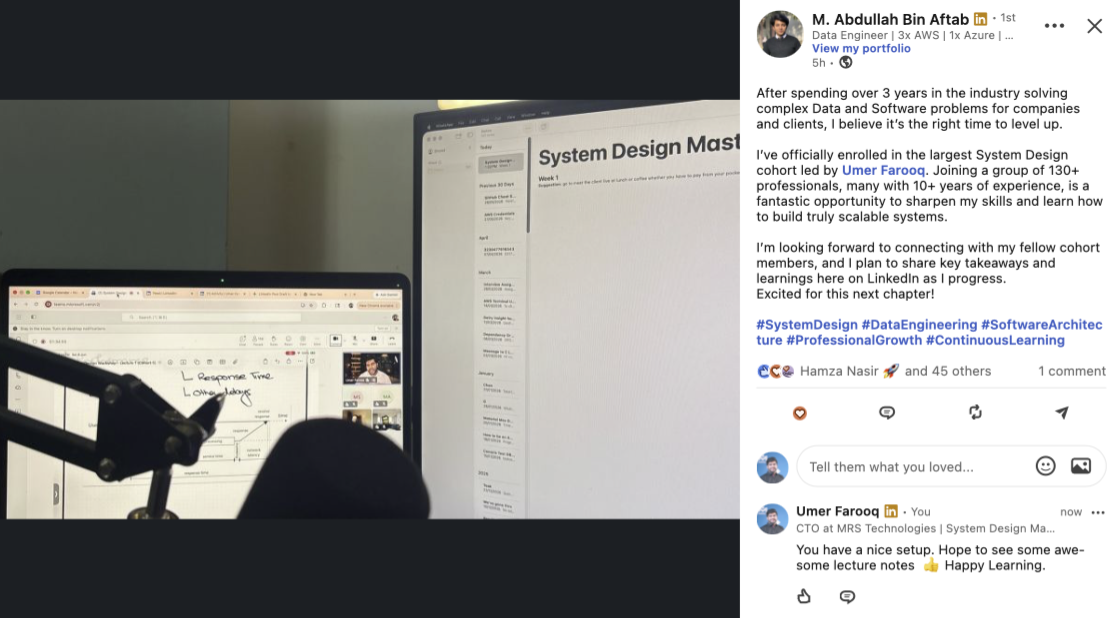 Student testimonial