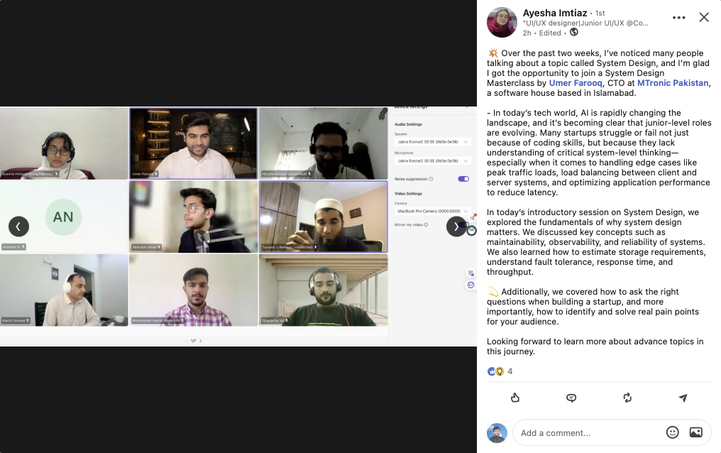 Student testimonial