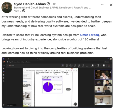 Student testimonial