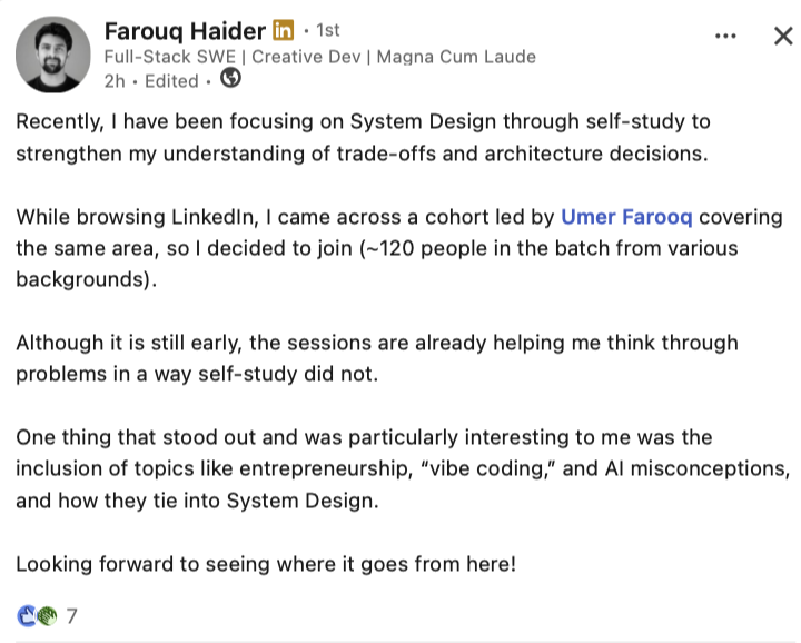 Student testimonial