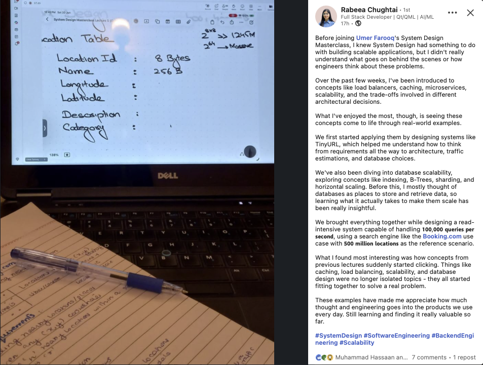 Student testimonial