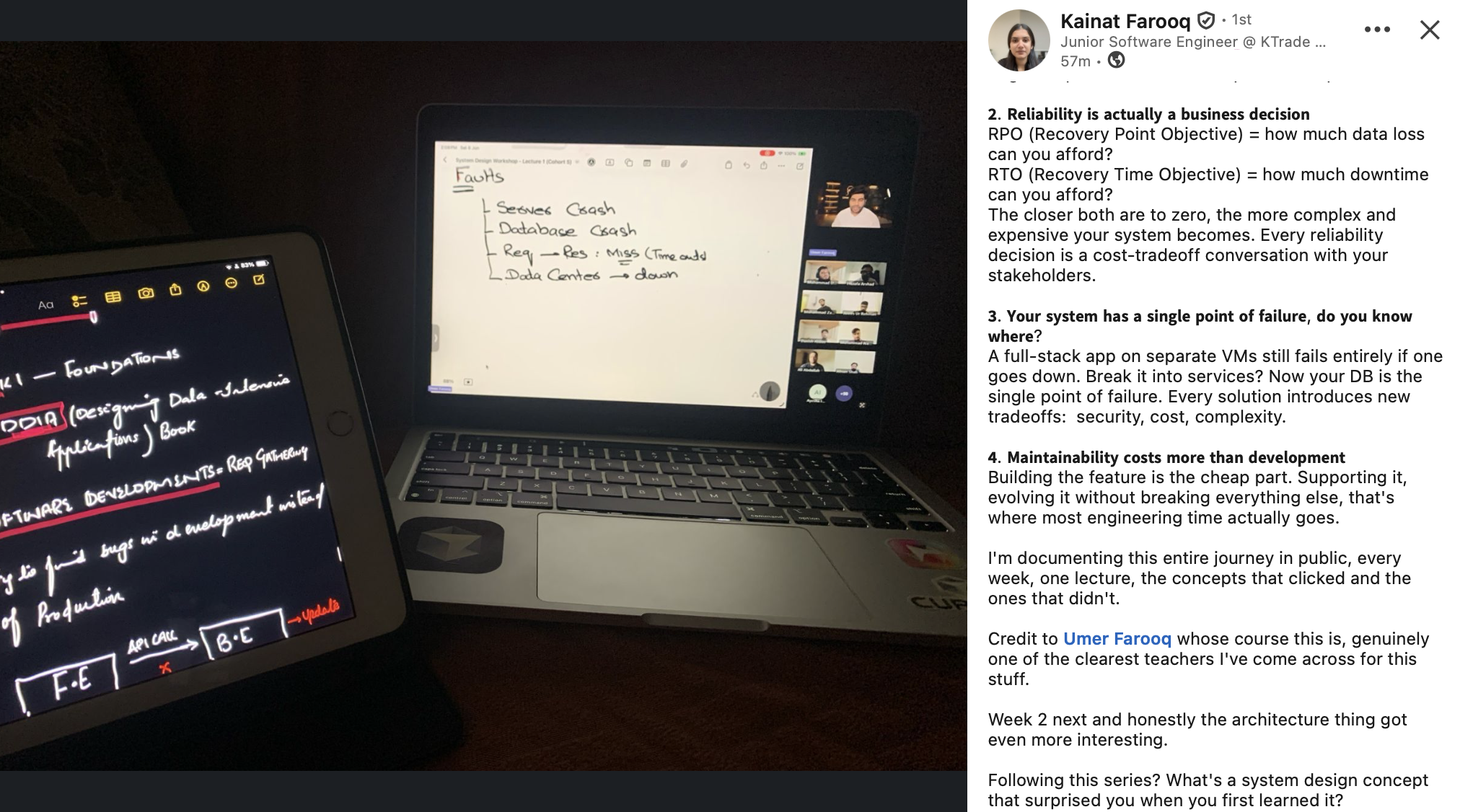 Student testimonial